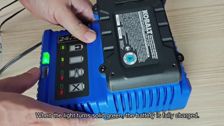 Solid green light means fully charged
