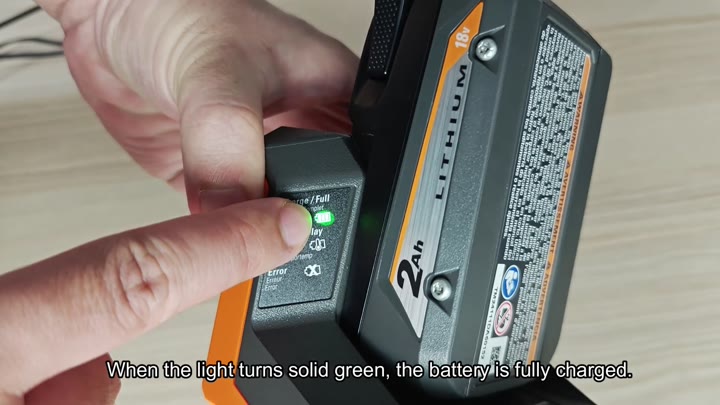 Solid green light means fully charged