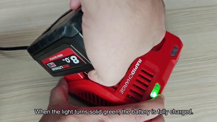 Solid green light means fully charged