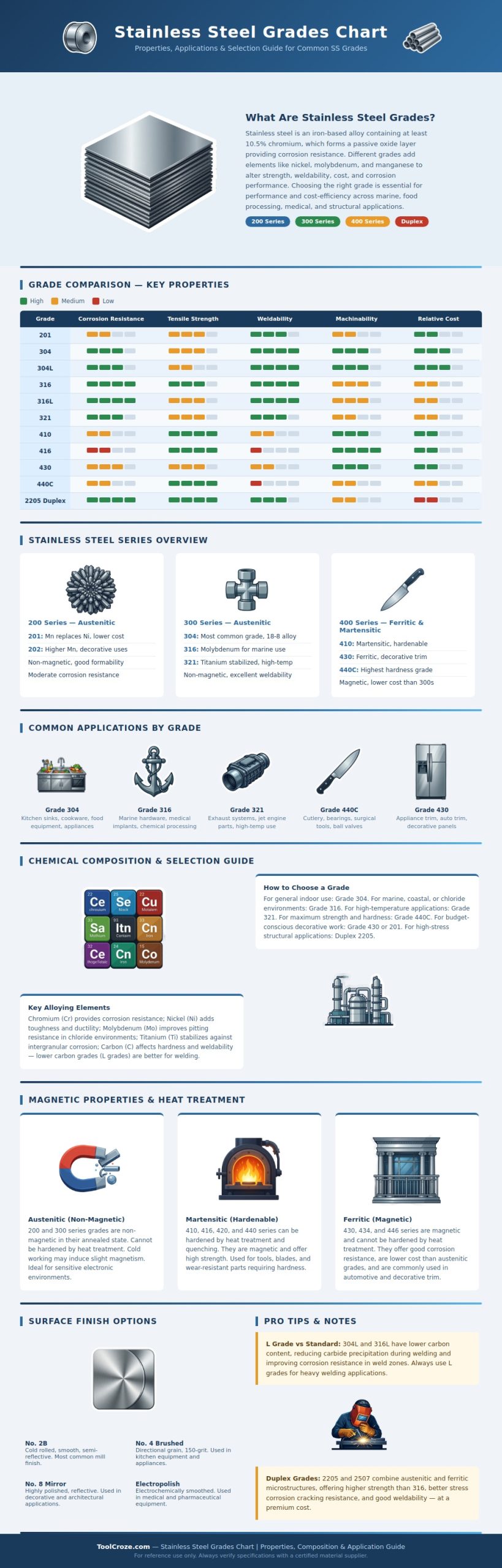 Stainless Steel Grades Chart