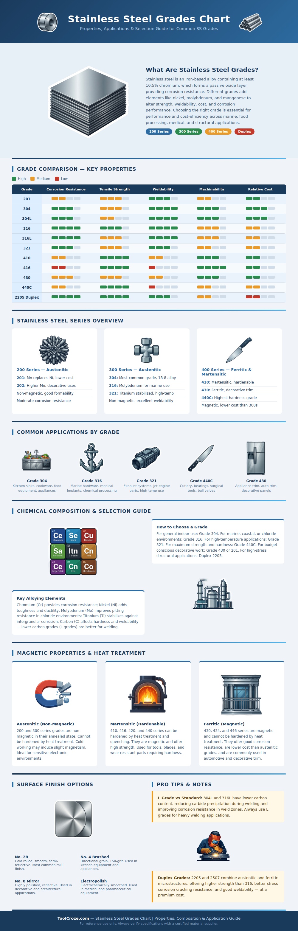 Stainless Steel Grades Chart