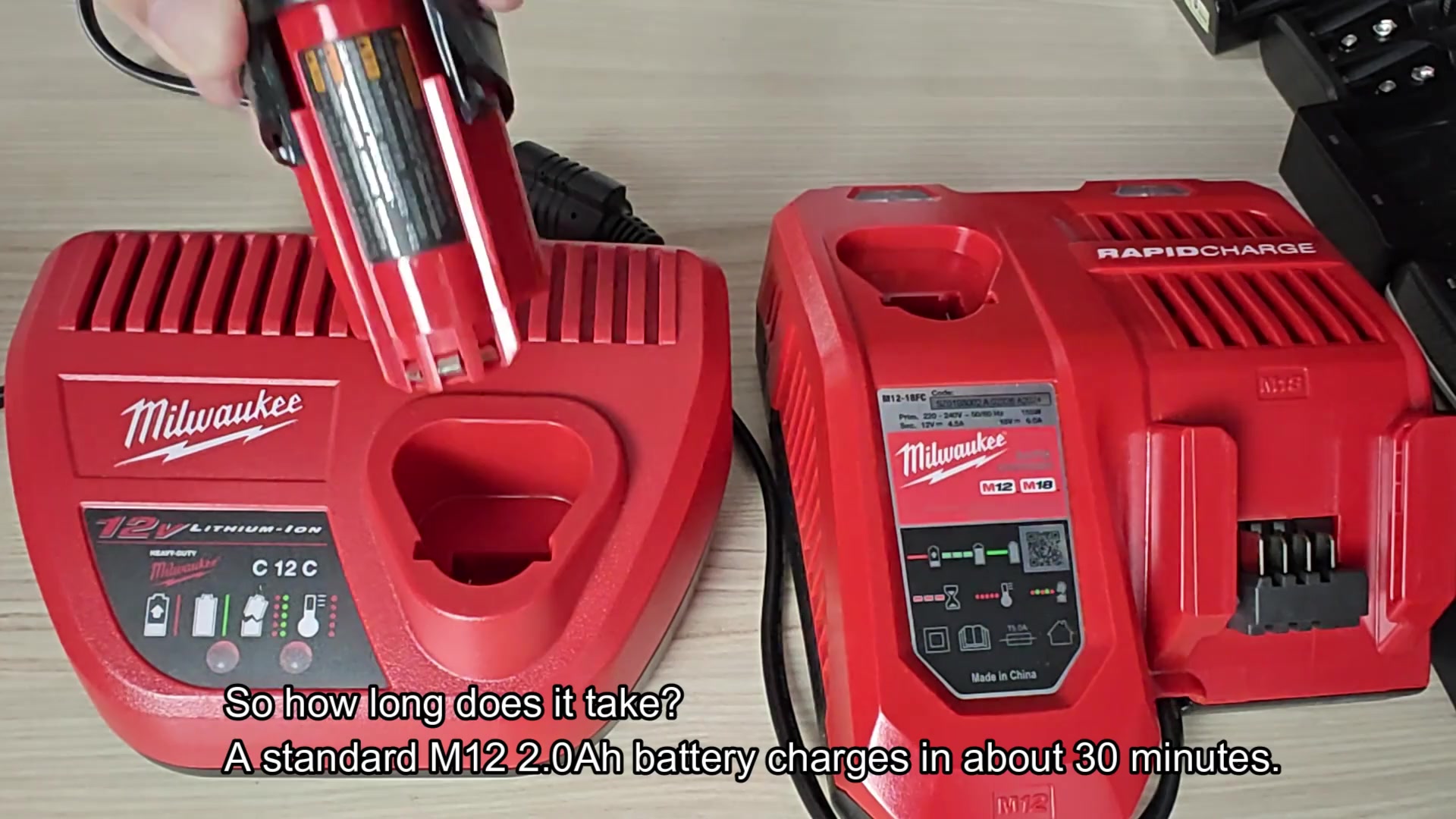 Standard charger takes about thirty minutes Standard charger takes about thirty minutes