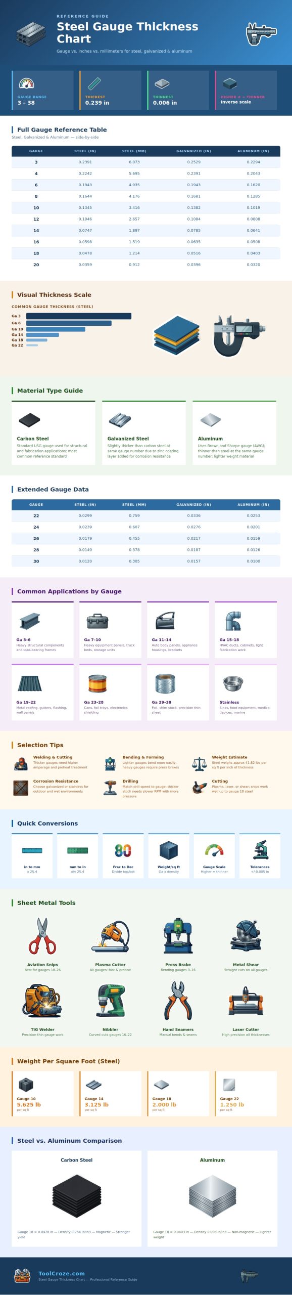Steel Gauge Thickness Chart