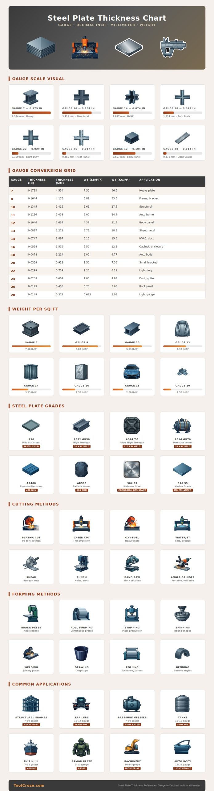 Steel Plate Thickness Chart