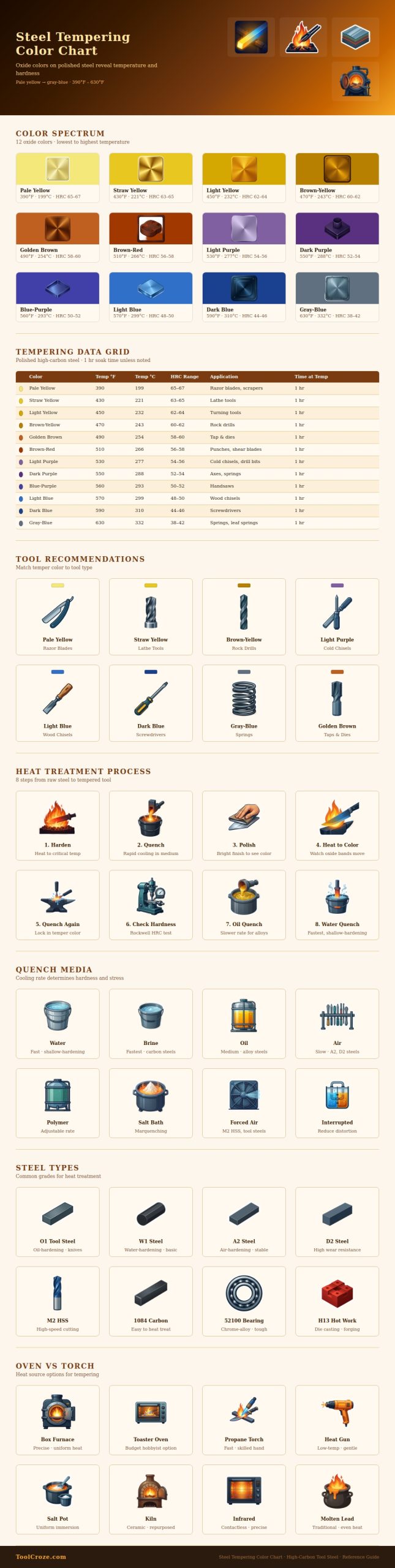 Steel Tempering Color Chart