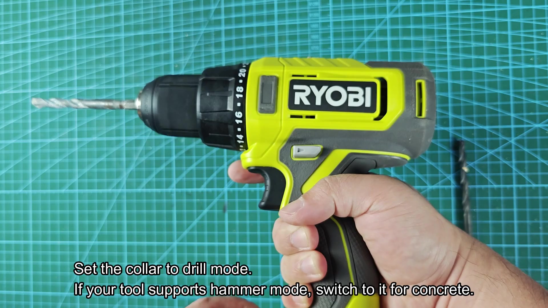 Use drill mode for concrete masonry