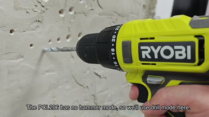Use drill mode on textured white wall