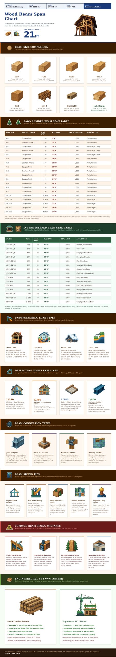 Wood Beam Span Chart