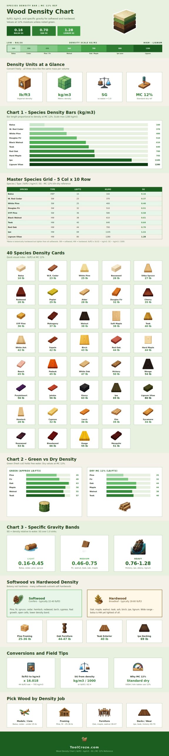 Wood Density Chart