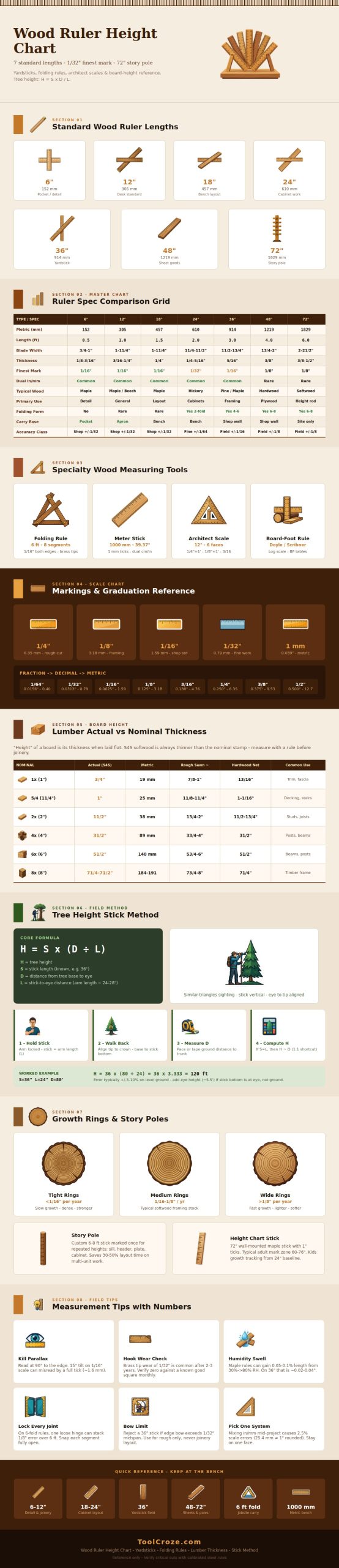 Wood Ruler Height Chart