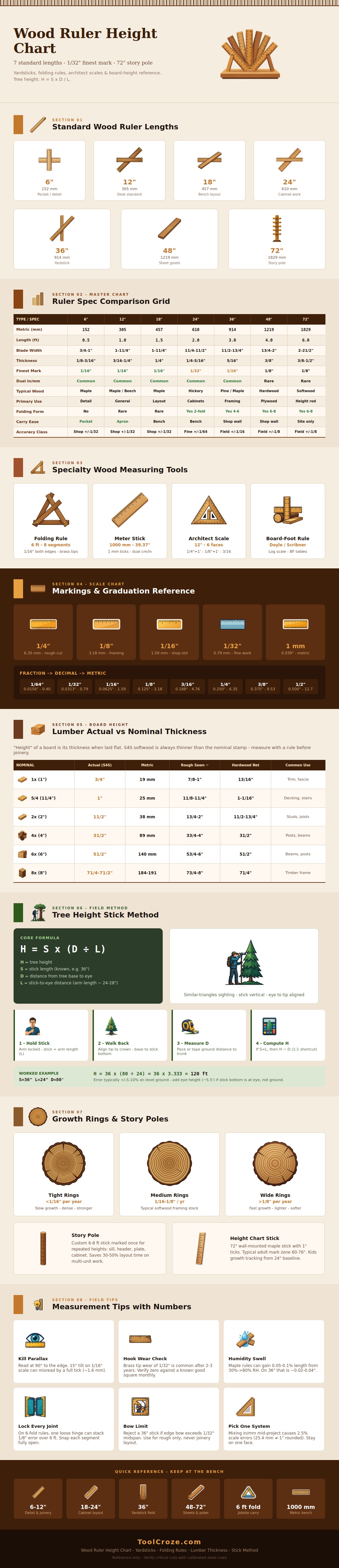 Wood Ruler Height Chart