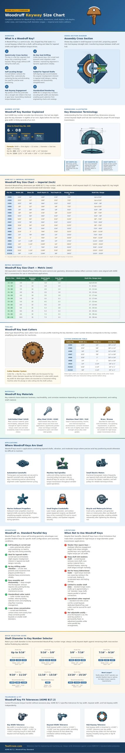Woodruff Keyway Size Chart