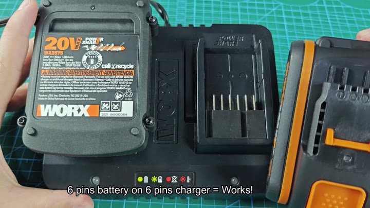 6-pin battery charging successfully on charger 6-pin battery charging successfully on charger