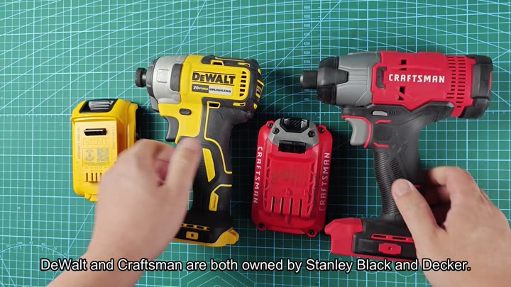 DeWalt and Craftsman impact drivers side by side DeWalt and Craftsman impact drivers side by side