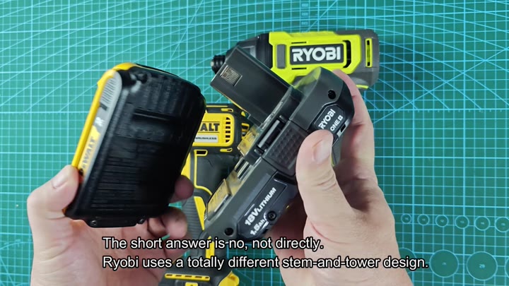 DeWalt and Ryobi battery designs compared DeWalt and Ryobi battery designs compared
