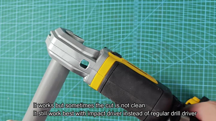 Drill driver cutting plastic pipe cleanly Drill driver cutting plastic pipe cleanly