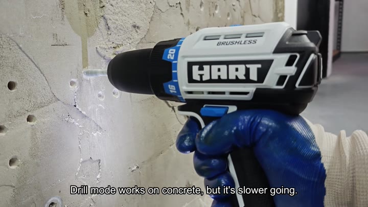 Drilling into concrete wall with dust Drilling into concrete wall with dust