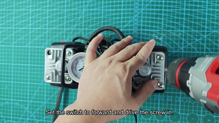 Drilling screw into air compressor regulator side Drilling screw into air compressor regulator side