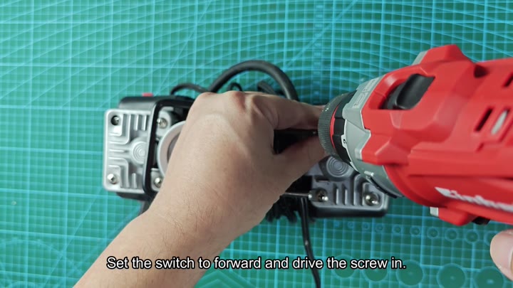 Driving screw into mechanical assembly with drill Driving screw into mechanical assembly with drill