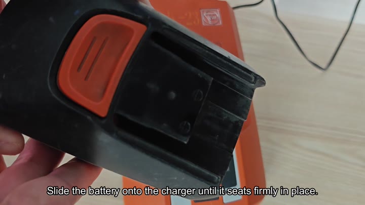 Fein battery seated on charger Fein battery seated on charger