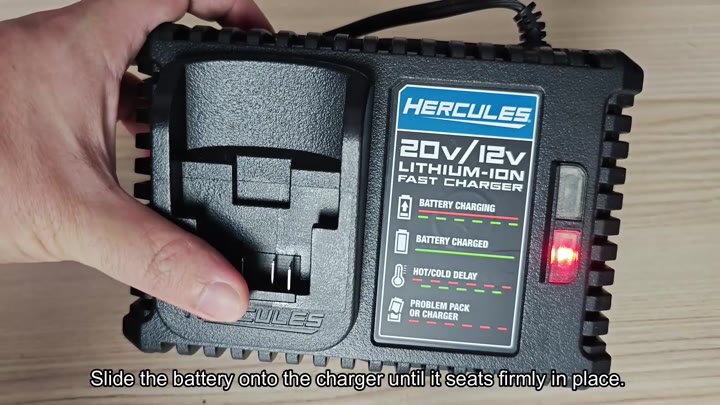 Hercules fast charger indicator labels shown Hercules fast charger indicator labels shown