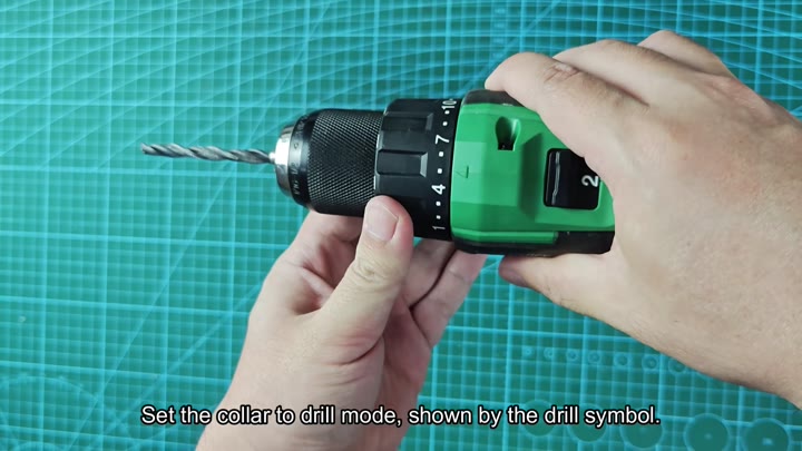 Mode collar adjusted to drill symbol setting Mode collar adjusted to drill symbol setting