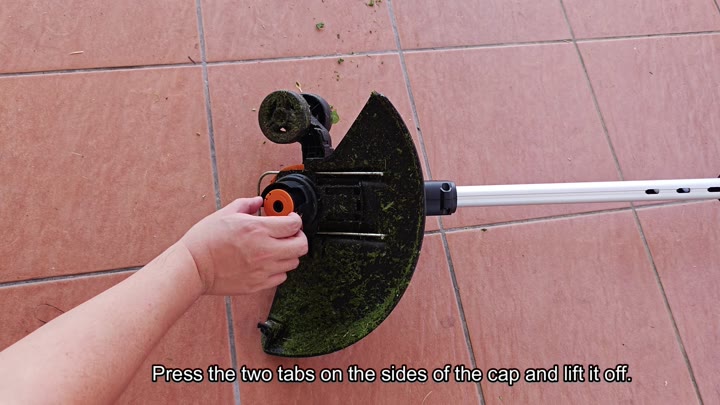 Press tabs to lift cap off Press tabs to lift cap off