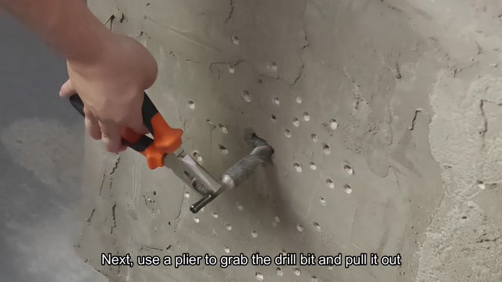 Pulling stuck drill bit with pliers Pulling stuck drill bit with pliers