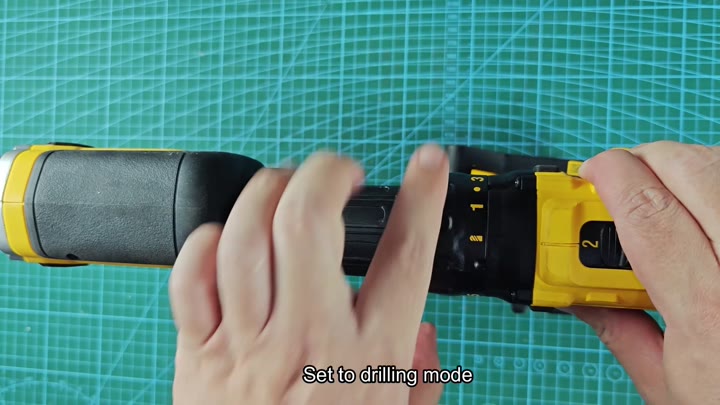 Setting drill to drilling mode selector Setting drill to drilling mode selector