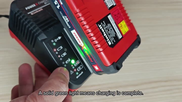 Solid green light means full charge