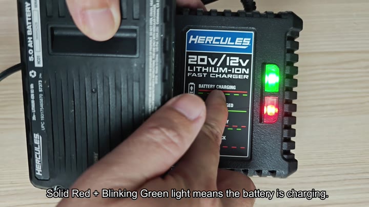 Solid red plus blinking green means charging Solid red plus blinking green means charging