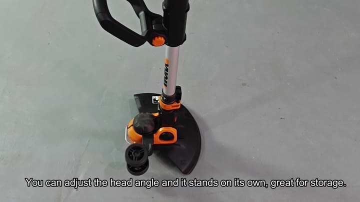 Trimmer stands upright for storage Trimmer stands upright for storage