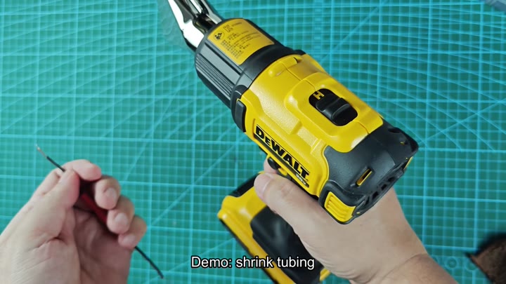 Using DEWALT heat gun on shrink tubing Using DEWALT heat gun on shrink tubing
