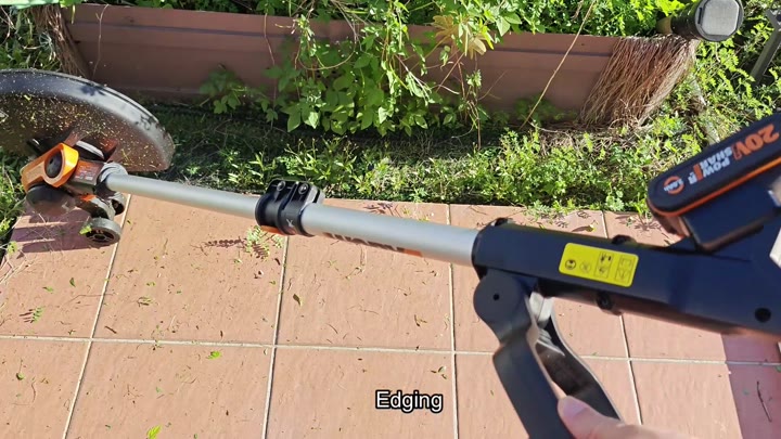 Using edging wheel on paved patio Using edging wheel on paved patio